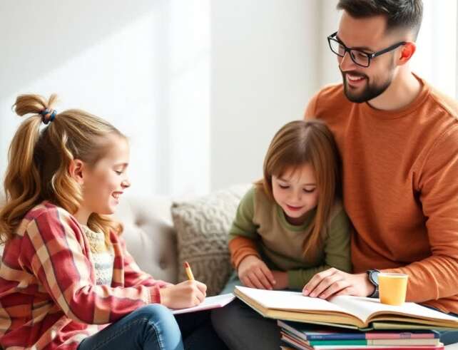 UK family home educating around kitchen table in 2025