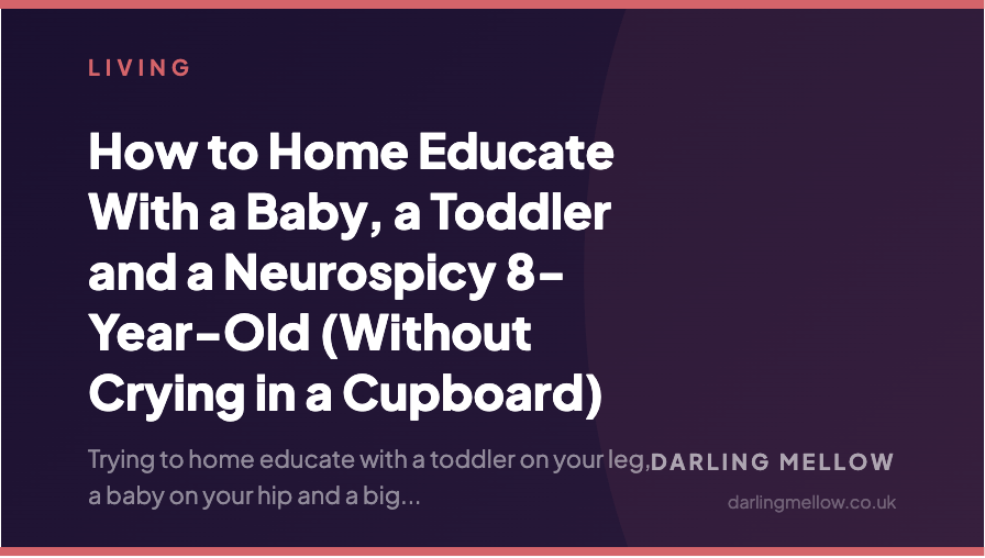How to Home Educate With a Baby, a Toddler and a Neurospicy 8-Year-Old (Without Crying in a Cupboard) | Darling Mellow